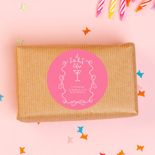 A Tiny Bit Older Martini Pink Birthday Party Classic Round Sticker