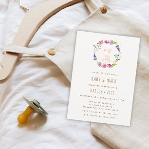 A Tiny Bunny Easter Mummy To Bee Baby Shower Invitation