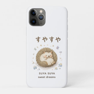 A tiny hedgehog enjoying a peaceful nap iPhone 11 pro case