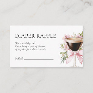 A Tiny One Espresso Baby Shower Diaper Raffle Enclosure Card