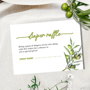 A Tiny One is On the Way Baby Shower Diaper Raffle Enclosure Card