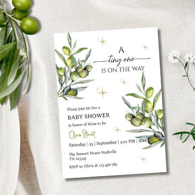 A tiny one is on the way Baby Shower Invitation (Creator Uploaded)