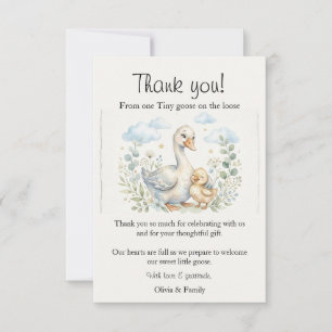 A Tiny Silly Goose is on the Loose Baby Shower Thank You Card