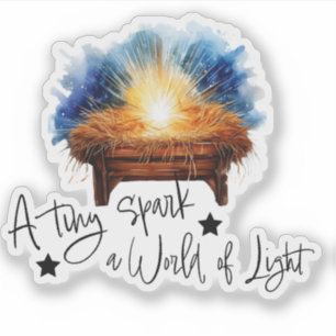 A tiny spark a world of Light manger christmas
