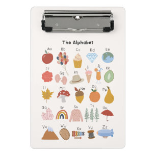 A to Z Alphabet with Pictures Kids Mini Clipboard