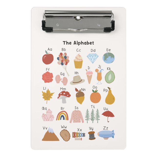 A to Z Alphabet with Pictures Kids Mini Clipboard (Front)