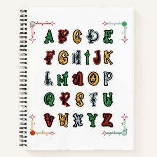 A to Z Cute Halloween Alphabet Capital Letters ABC Notebook