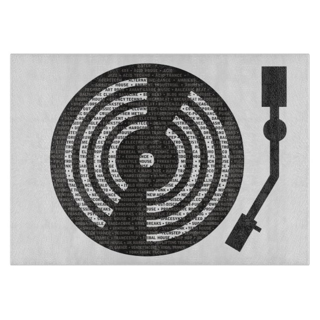 A to Z of Electronic Music Turntable Cutting Board (Front)