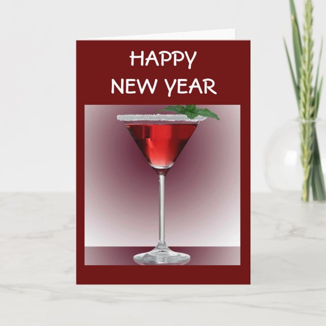 A TOAST TO A "HAPPY NEW YEAR" HOLIDAY CARD (Front)