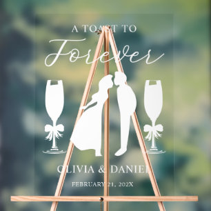 A Toast to Forever Personalized Wedding Acrylic Sign