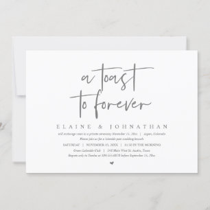 A Toast To Forever, Wedding Elopement Brunch Party Invitation