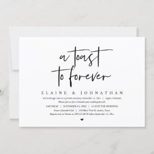 A Toast To Forever, Wedding Elopement Brunch Party Invitation