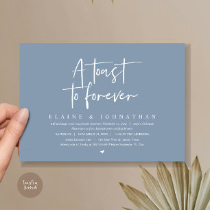 A Toast To Forever, Wedding Elopement Brunch Party Invitation