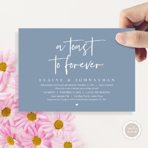 A Toast To Forever, Wedding Elopement Brunch Party Invitation