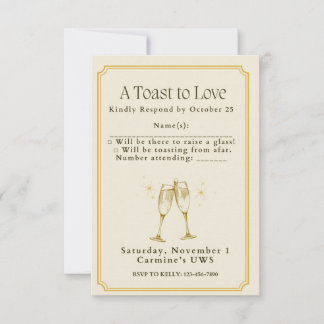 A Toast to Love Engagement Party - Response Card