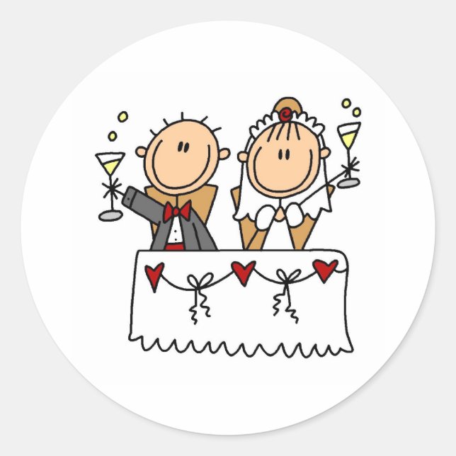 A Toast To The Bride And Groom Sticker (Front)