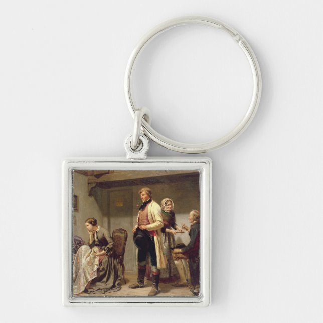A toast to the engaged couple key ring (Front)