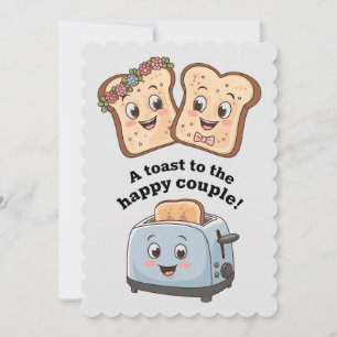A Toast To The Happy Couple Funny Wedding Holiday Card