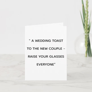 A TOAST TO THE NEW COUPLE CARD