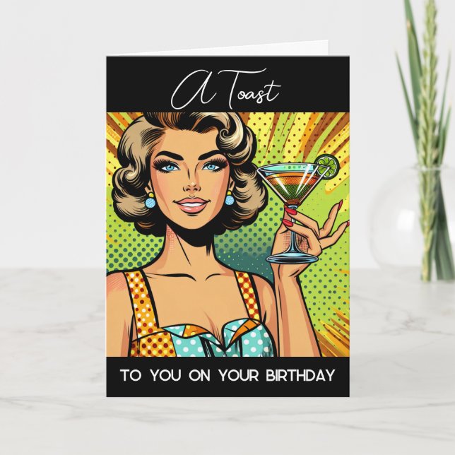 A Toast to You on Your Birthday Card (Front)