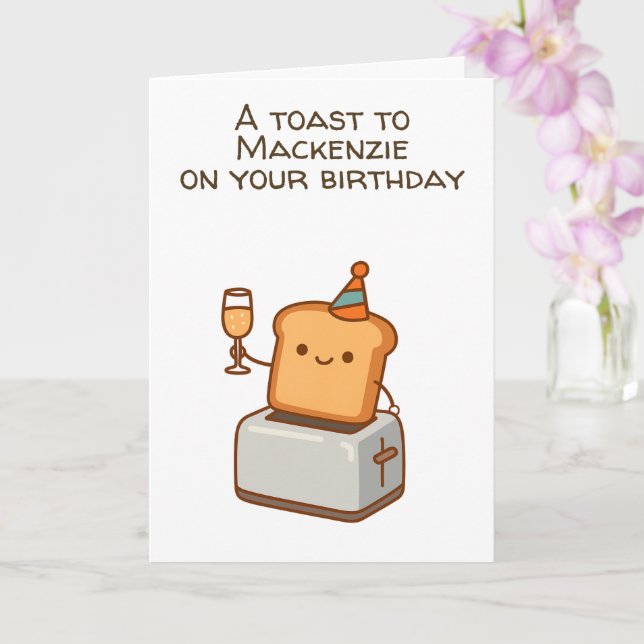A Toast to You on Your Birthday Personalised Card (Orchid)