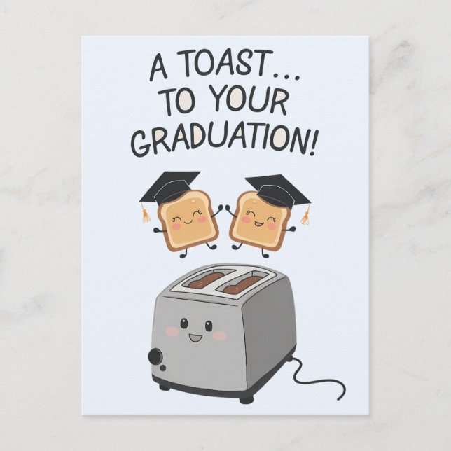 A Toast To Your Graduation Funny Family Friends Postcard (Front)
