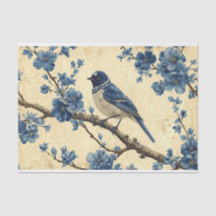 A Toile de Jouy Bluebird Tissue Paper