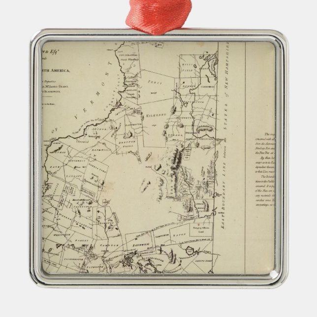 A Topographical Map Metal Tree Decoration (Front)