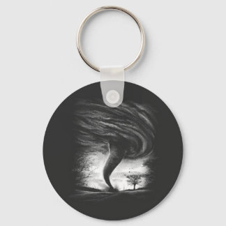 a tornado on a road in realistic style key ring