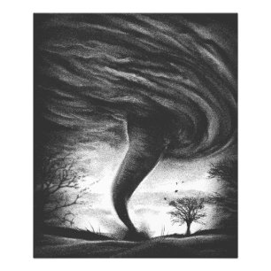 a tornado on a road in realistic style photo print