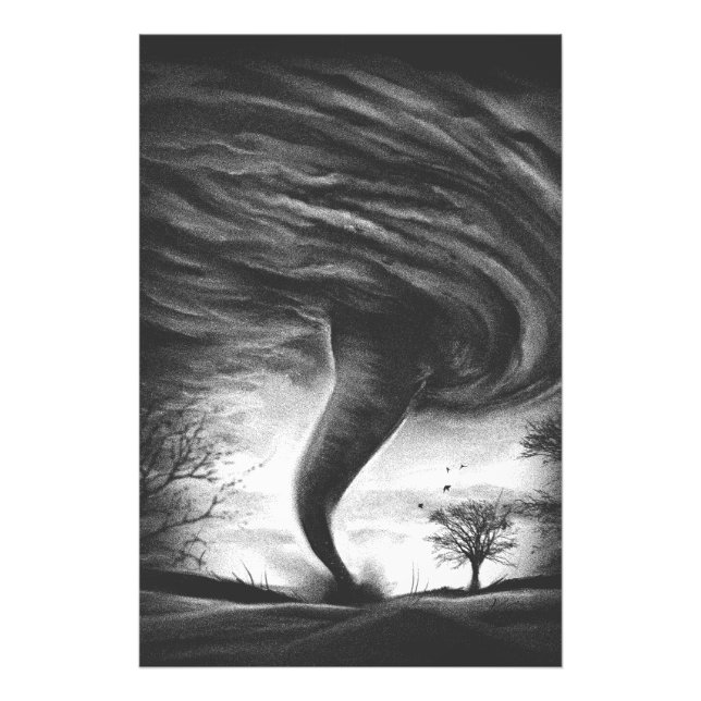 a tornado on a road in realistic style photo print (Front)