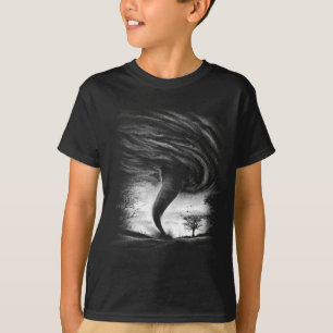 a tornado on a road in realistic style T-Shirt