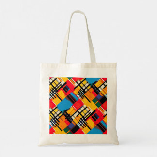 a tote bag in an abstraction pattern