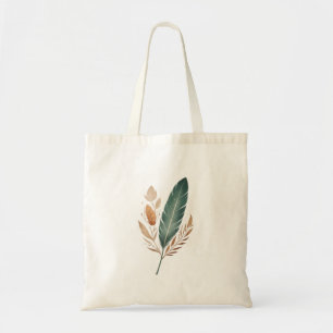 A tote Bag with a minimalist feather pattern