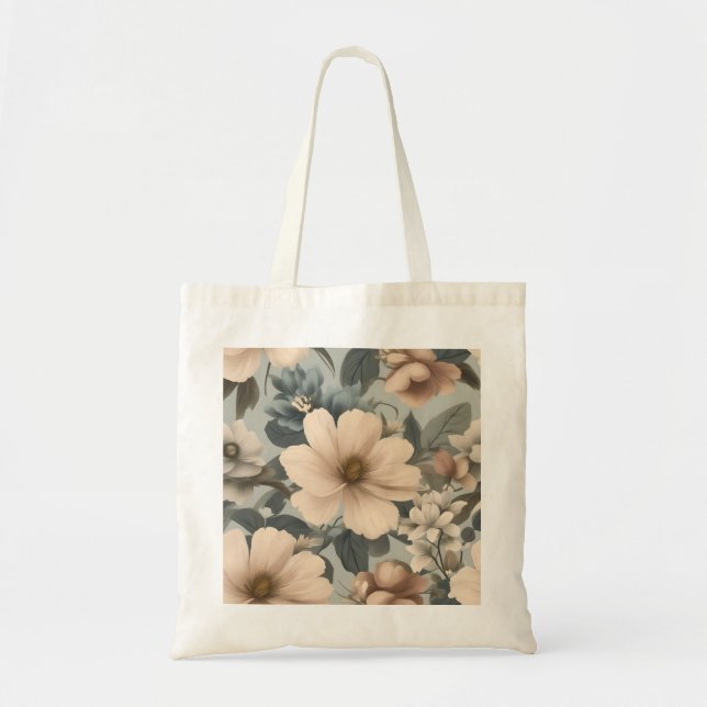 A tote Bag with floral prints (Front)