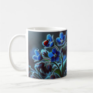 "A Touch of Blue: Elegant Floral Mug" Coffee Mug