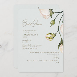 A Touch of Blush Sage Botanical Bridal Shower Invitation