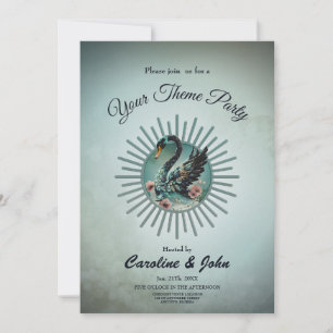A touch of fantasy and elegance, the swan of dream invitation