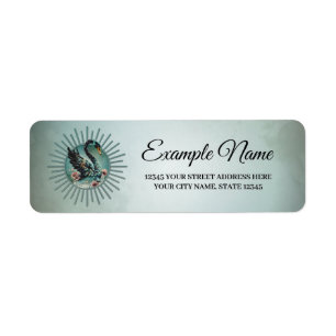 A touch of fantasy and elegance, the swan of dream return address label