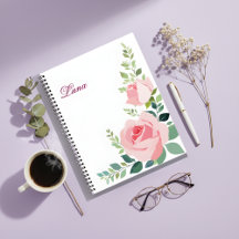 A Touch of Floral Grace - Stylish Floral Notebook