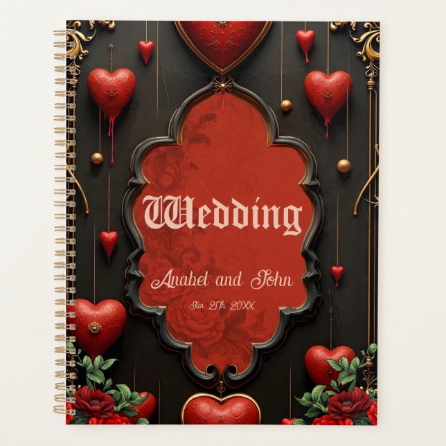A touch of gothic, hearts and eternal connection.  planner (Front)