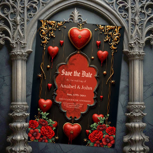 A touch of gothic, hearts and eternal connection.  save the date