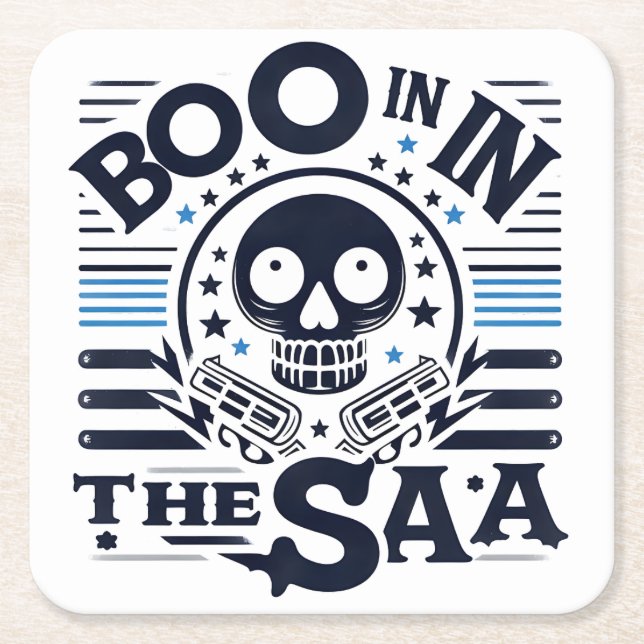 A Touch of History: Celebrating Halloween in Ameri Square Paper Coaster (Front)