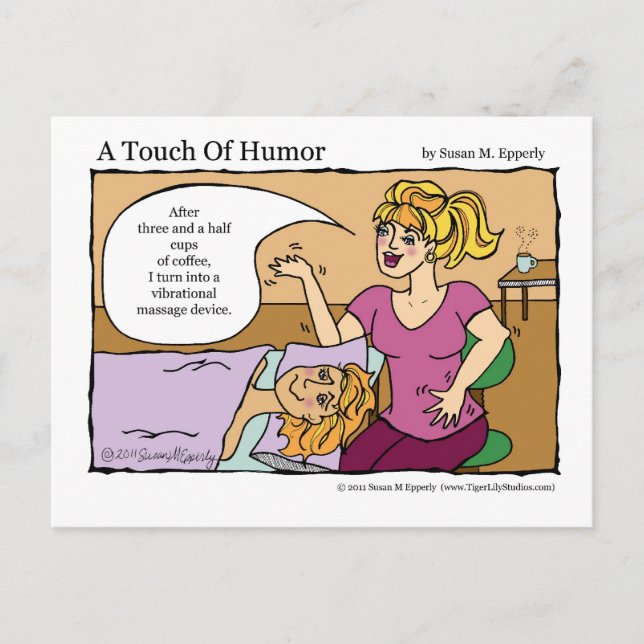 "A Touch of Humour" Vibrational Massage Device Postcard (Front)
