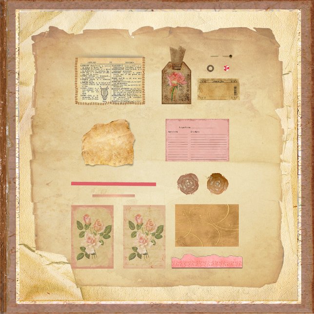 A Touch of Pink Junk Journal Embellishments (Creator Uploaded)