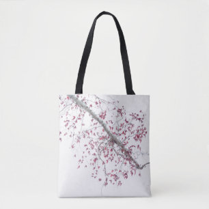 A touch of pink leaves tote bag