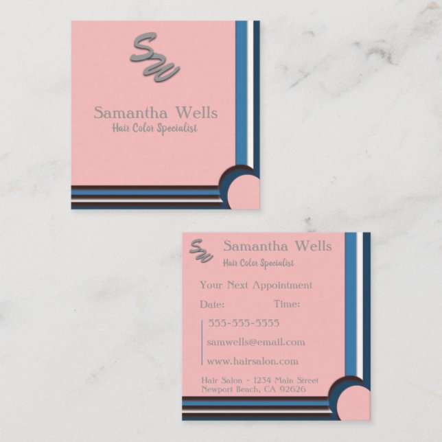 A Touch of Pink Square Business Card (Front/Back)