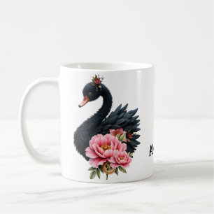 A touch of rose and swan's glow. coffee mug