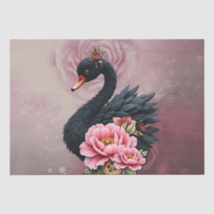 A touch of rose and swan's glow. tissue paper