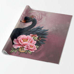 A touch of rose and swan's glow.  wrapping paper